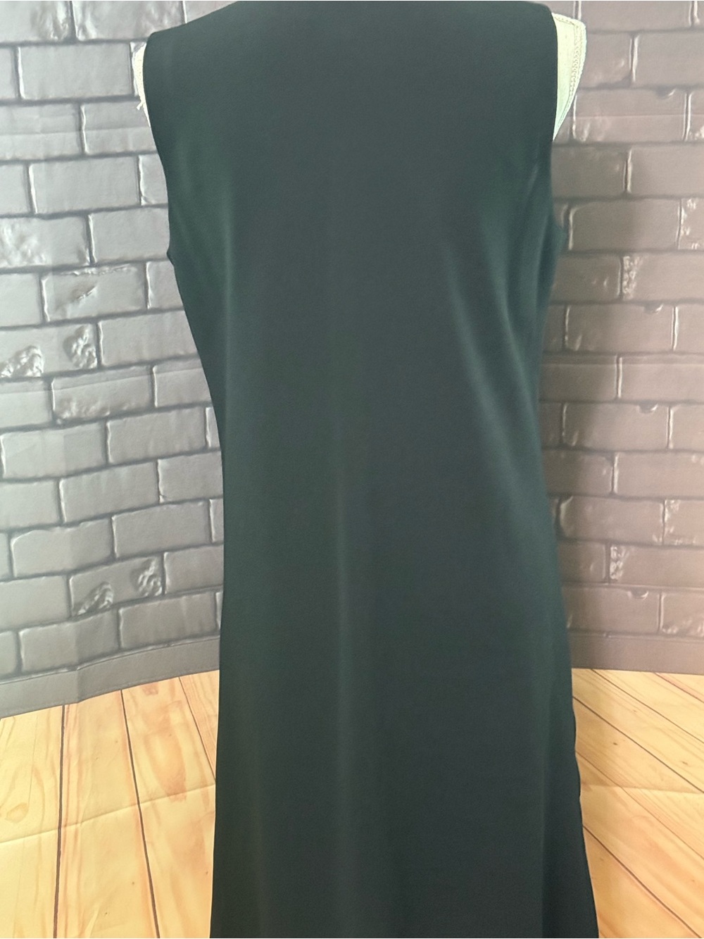 Talbots Black Sleeveless Maxi Dress with Subtle Sheer Hem - Picture 3 of 15